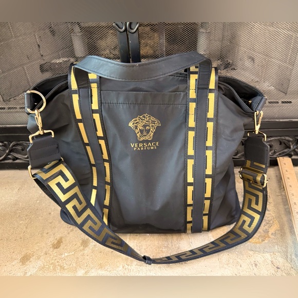 Versace satin parfum satchel bag with inner removable bag shoulder strap - Picture 2 of 14